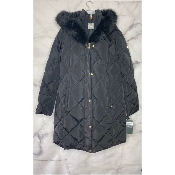 NEW LAUREN RALPH LAUREN QUILTED PARKA BLACK DOWN - Picture 8 of 16